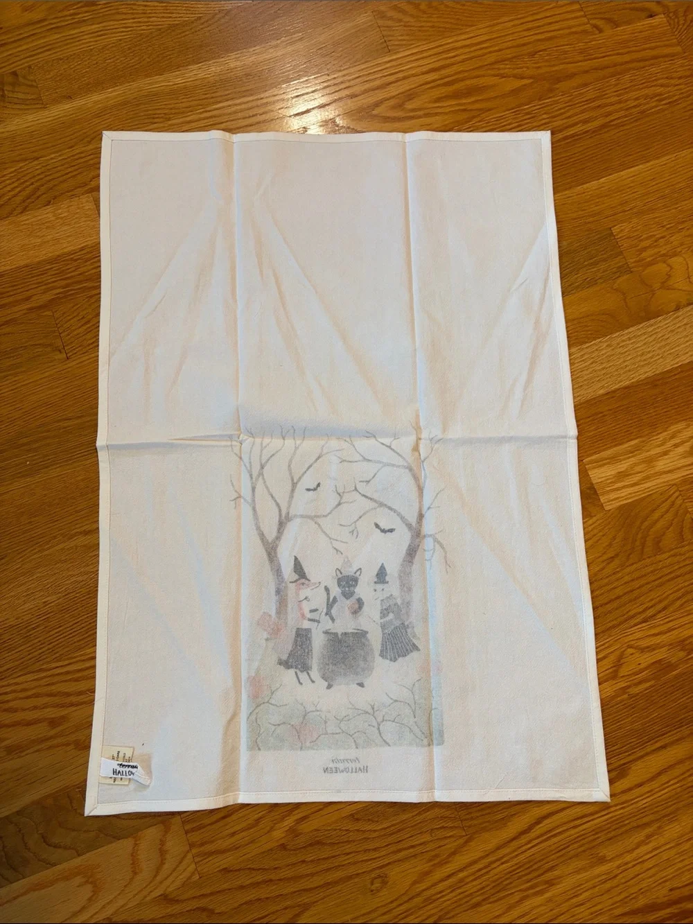Anthropologie Terrain Witchy Critters Cotton Dish Towel Halloween NEW